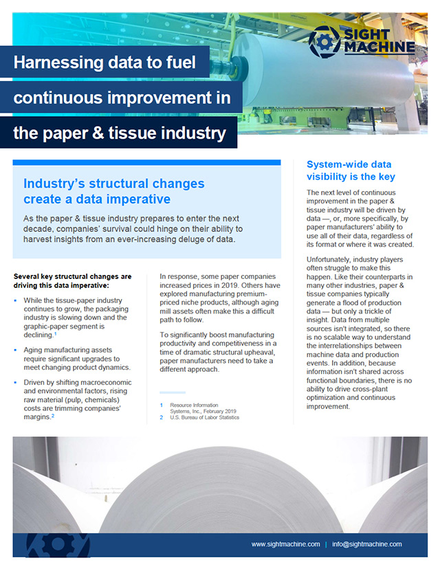 Harnessing data to fuel continuous improvement in the paper & tissue industry